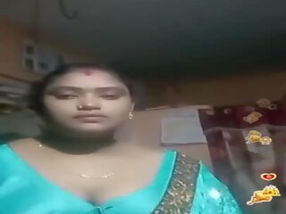 Tamil ấn độ phụ nữ đẹp lớn màu xanh da trời silky blouse sống, x xếp hạng quay phim phim 02