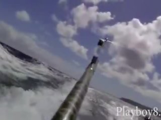 그룹 의 벌거 벗은 거유 아가씨 fishing 과 총 촬영