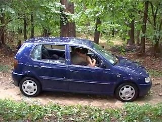 意大利人 年輕 女士 他媽的 戶外 在 該 汽車