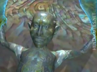 Đối tượng hấp dẫn 3d phim hoạt hình divinity được fucked lược qua một con quái vật