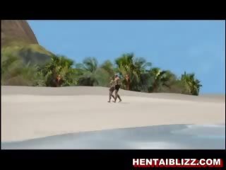 巨乳 3d 臭鼬 得到 搗爛 在 該 海灘 房子