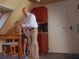 عمل قديم رجل الملاعين جديد teenie في منزل